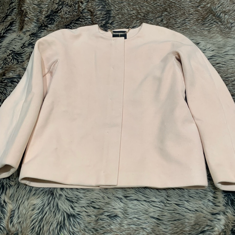 Ted Baker Pale Pink “Janae”Cropped Cocoon Zip Jacket Size 0